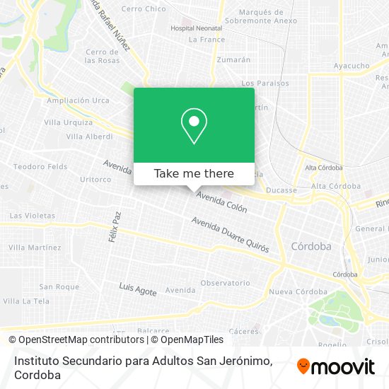 Mapa de Instituto Secundario para Adultos San Jerónimo