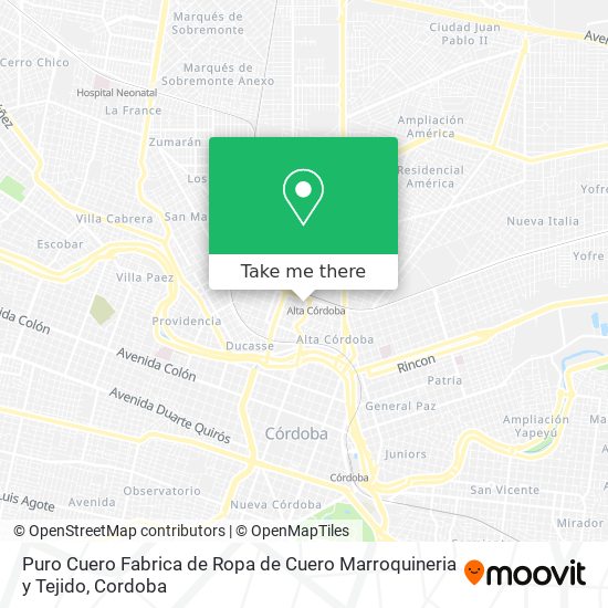 Puro Cuero Fabrica de Ropa de Cuero Marroquineria y Tejido map