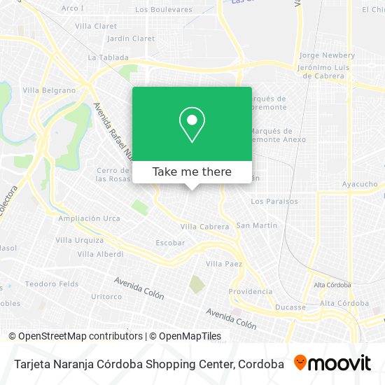 Tarjeta Naranja Córdoba Shopping Center map