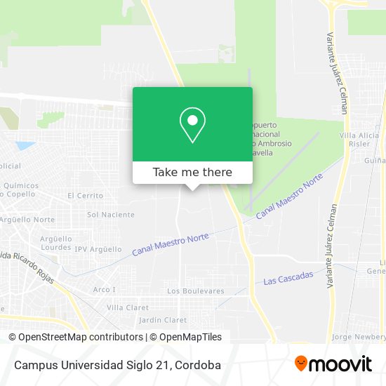 Mapa de Campus Universidad Siglo 21