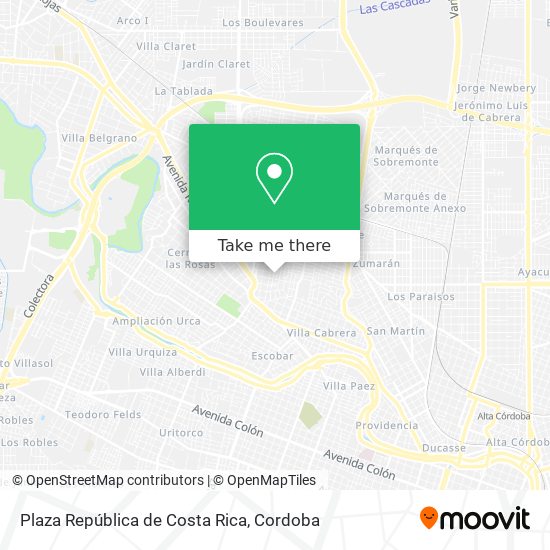 Mapa de Plaza República de Costa Rica