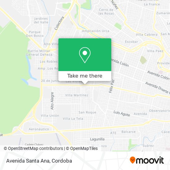 Mapa de Avenida Santa Ana