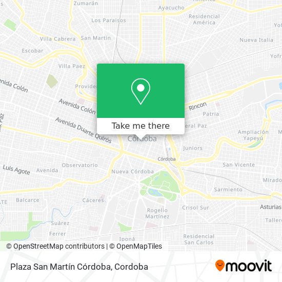 Plaza San Martín Córdoba map