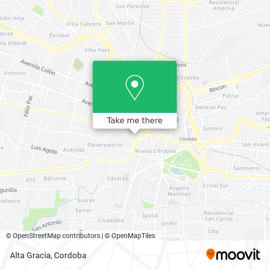 Mapa de Alta Gracia