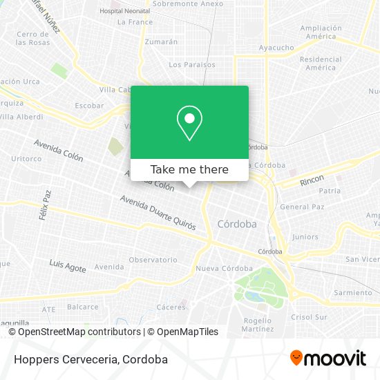 Hoppers Cerveceria map