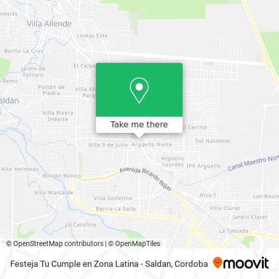 Festeja Tu Cumple en Zona Latina - Saldan map
