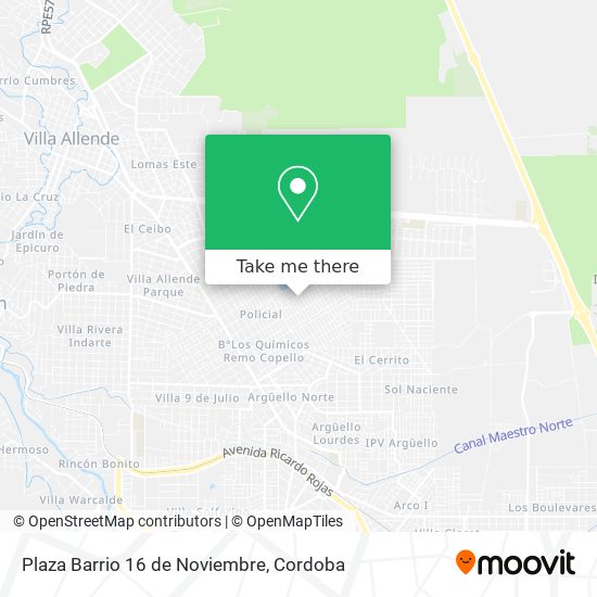 Mapa de Plaza Barrio 16 de Noviembre