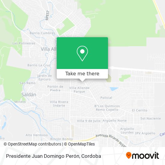 Mapa de Presidente Juan Domingo Perón