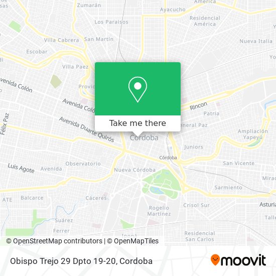 Mapa de Obispo Trejo 29 Dpto 19-20