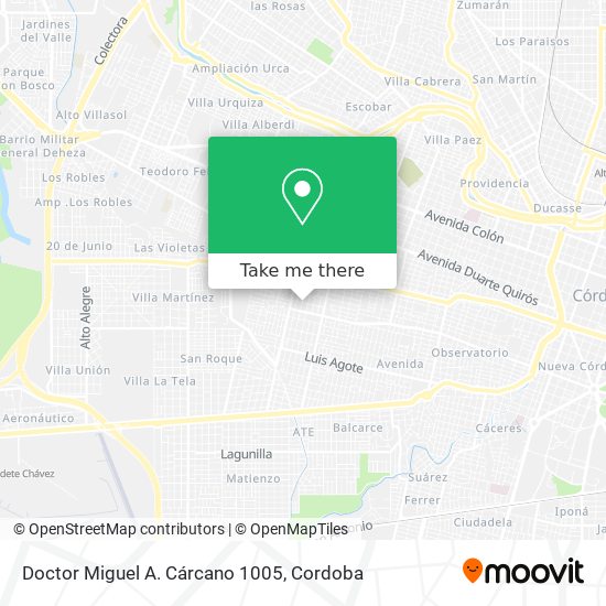 Mapa de Doctor Miguel A. Cárcano 1005