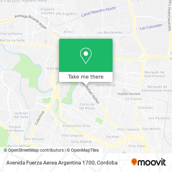 Avenida Fuerza Aerea Argentina 1700 map