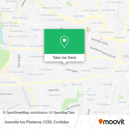 Avenida los Platanos 1250 map