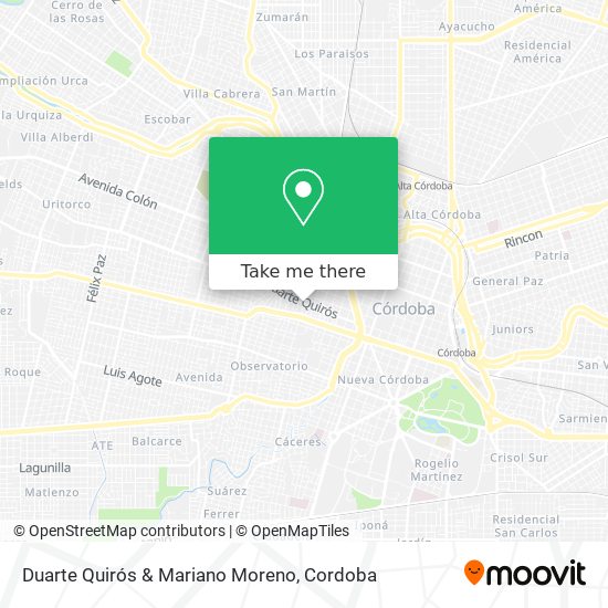 Duarte Quirós & Mariano Moreno map