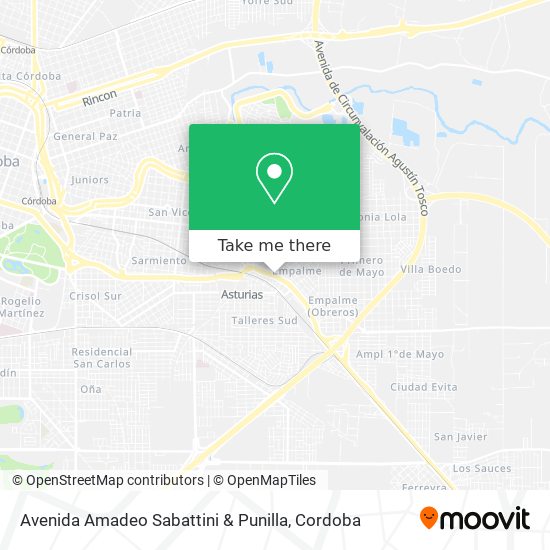 Avenida Amadeo Sabattini & Punilla map