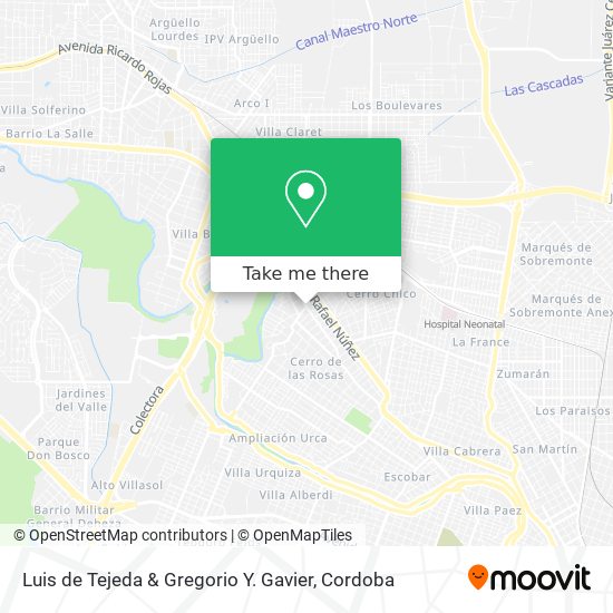 Luis de Tejeda & Gregorio Y. Gavier map