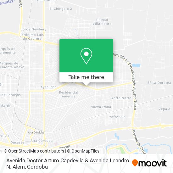Mapa de Avenida Doctor Arturo Capdevila & Avenida Leandro N. Alem
