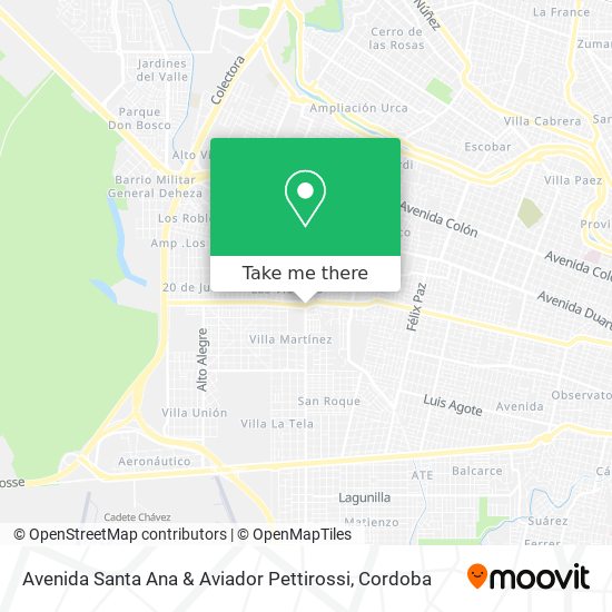 Avenida Santa Ana & Aviador Pettirossi map