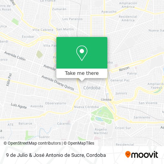 9 de Julio & José Antonio de Sucre map