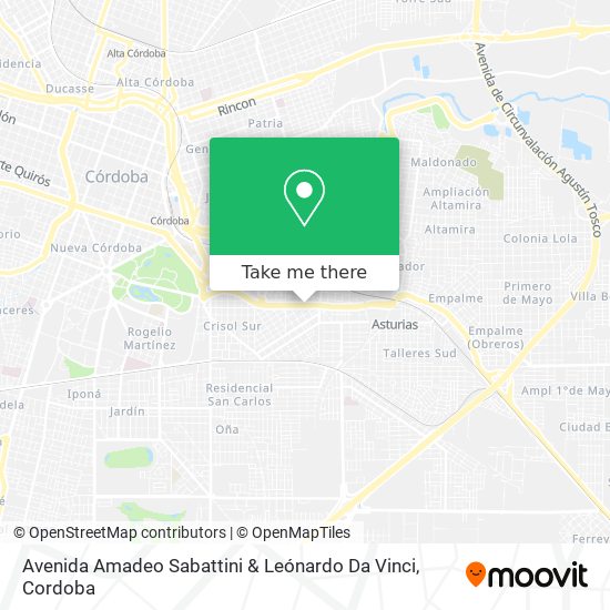 Avenida Amadeo Sabattini & Leónardo Da Vinci map