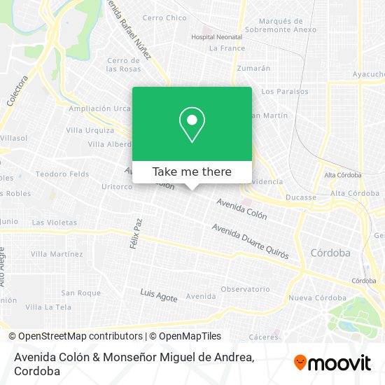 Avenida Colón & Monseñor Miguel de Andrea map