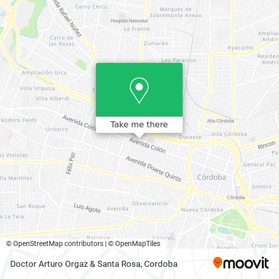 Doctor Arturo Orgaz & Santa Rosa map