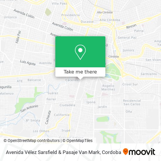 Avenida Vélez Sarsfield & Pasaje Van Mark map