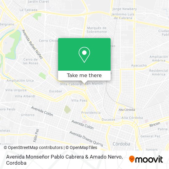 Avenida Monseñor Pablo Cabrera & Amado Nervo map
