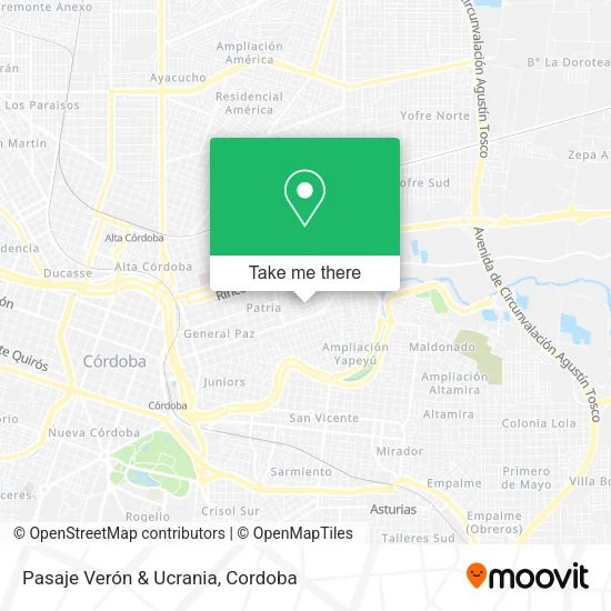 Mapa de Pasaje Verón & Ucrania