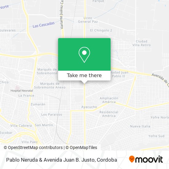 Pablo Neruda & Avenida Juan B. Justo map