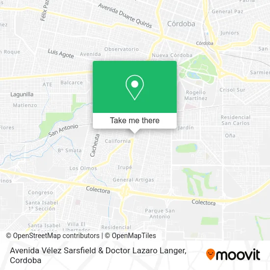 Avenida Vélez Sarsfield & Doctor Lazaro Langer map