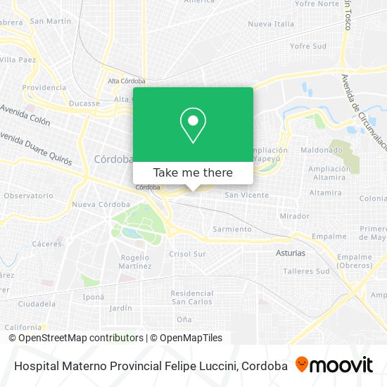 Hospital Materno Provincial Felipe Luccini map