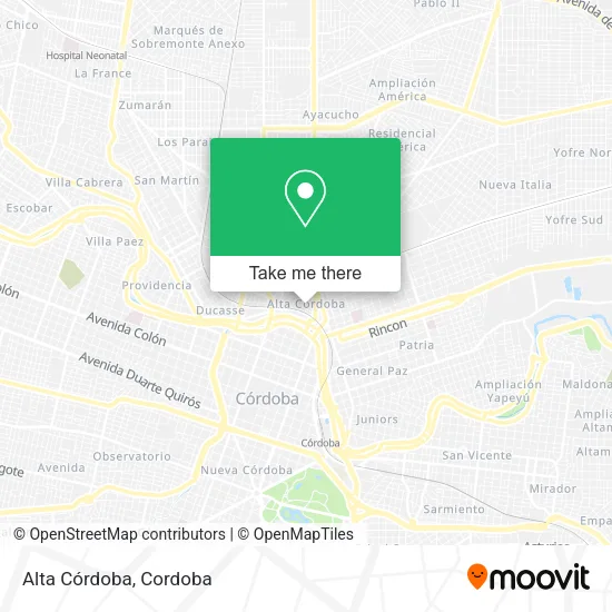 Alta Córdoba map