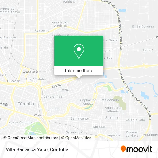 Villa Barranca Yaco map