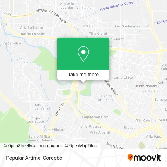Mapa de Popular Artime