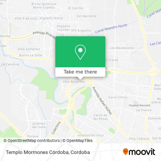 Templo Mormones Córdoba map