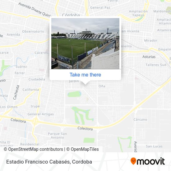 Mapa de Estadio Francisco Cabasés
