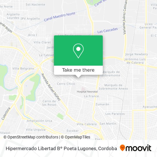 Hipermercado Libertad Bº Poeta Lugones map