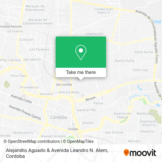 Mapa de Alejandro Aguado & Avenida Leandro N. Alem