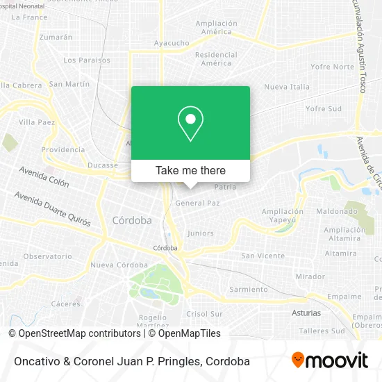 Oncativo & Coronel Juan P. Pringles map