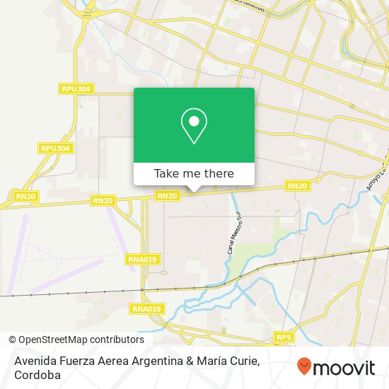 Mapa de Avenida Fuerza Aerea Argentina & María Curie