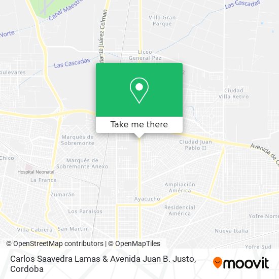 Carlos Saavedra Lamas & Avenida Juan B. Justo map