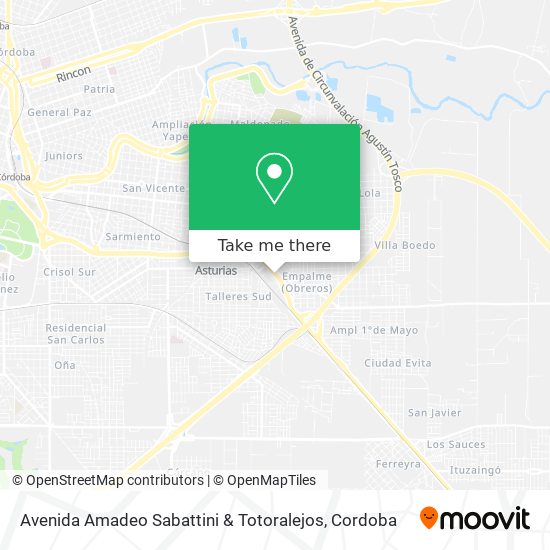 Avenida Amadeo Sabattini & Totoralejos map