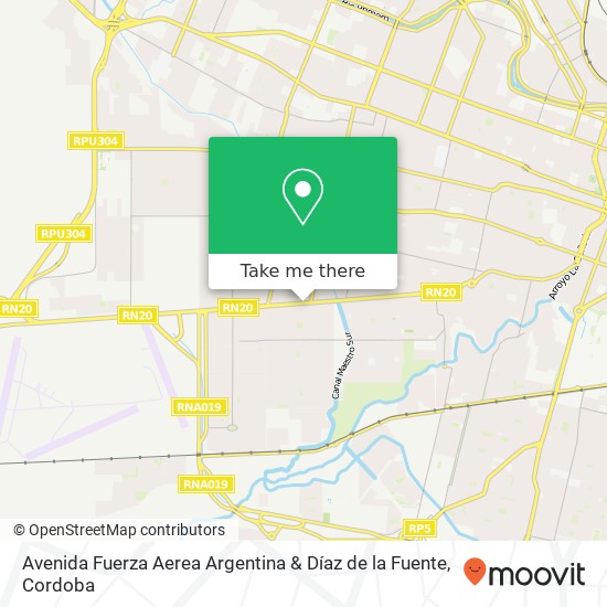 Mapa de Avenida Fuerza Aerea Argentina & Díaz de la Fuente