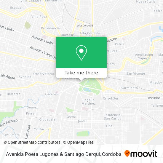 Mapa de Avenida Poeta Lugones & Santiago Derqui