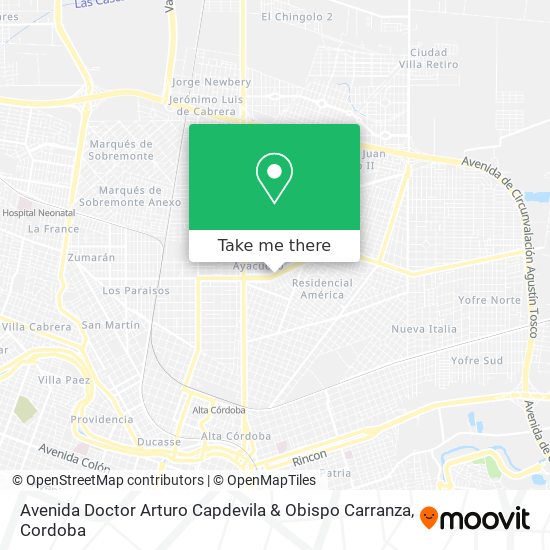 Avenida Doctor Arturo Capdevila & Obispo Carranza map