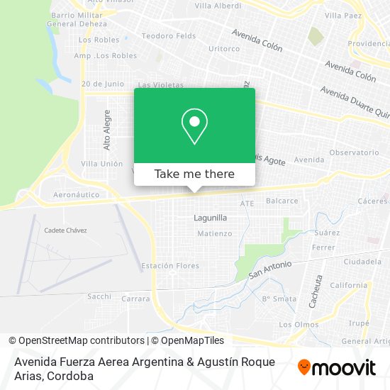 Avenida Fuerza Aerea Argentina & Agustín Roque Arias map