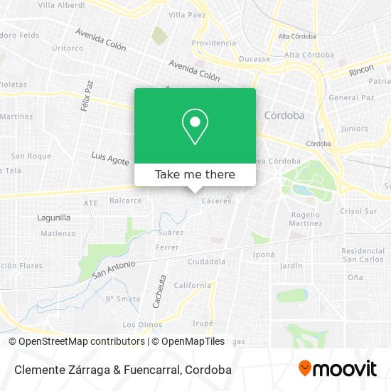Mapa de Clemente Zárraga & Fuencarral
