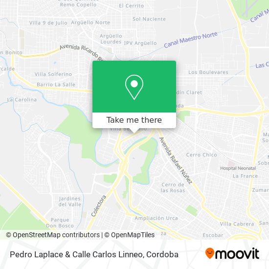 Pedro Laplace & Calle Carlos Linneo map