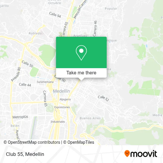 ¿Cómo llegar a Club 55 en Medellín en autobús o metro?