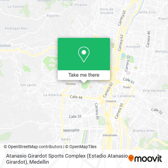 Mapa de Atanasio Girardot Sports Complex (Estadio Atanasio Girardot)